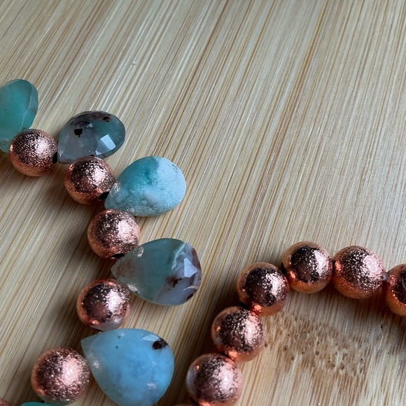 Copper and Peruvian opal Teardrop Bracelets - Picture 5 of 5